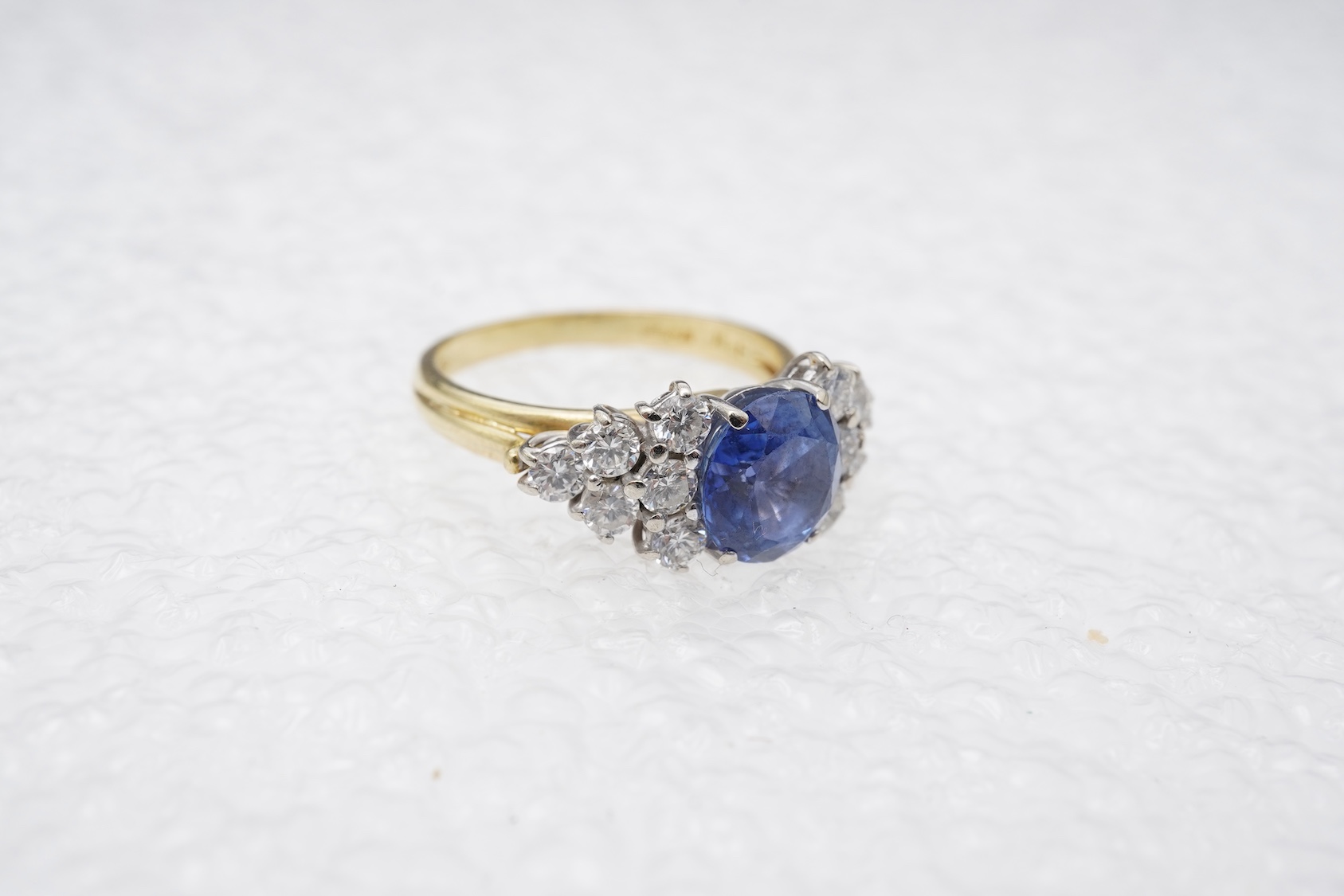 A sapphire and diamond ring